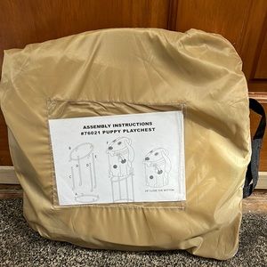 Collapsible Puppy play chest with soft fuzzy ears for storage
